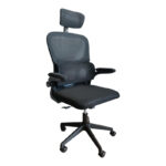 Recko office chair mesh fabric in black shade 64x58x123-133cm