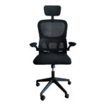 Recko office chair mesh fabric in black shade 64x58x123-133cm - Image 4