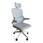 Recko office chair mesh fabric in grey shade 64x58x123-133cm