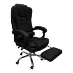 Director's office chair with footrest Worko pu in black shade 53x69x114-122cm - Image 3