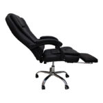 Director's office chair with footrest Worko pu in black shade 53x69x114-122cm - Image 5