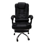 Director's office chair with footrest Worko pu in black shade 53x69x114-122cm - Image 6