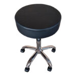 Tebere pu office-work stool on wheels in black shade D35x46-59cm - Image 2