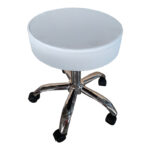 Tebere pu office-work stool on wheels in white shade D35x46-59cm - Image 2