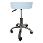 Tebere pu office-work stool on wheels in white shade D35x46-59cm - Image 3