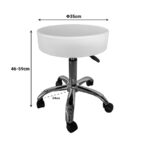 Tebere pu office-work stool on wheels in white shade D35x46-59cm - Image 4