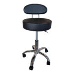 Office-work stool on wheels with Tebere back pu in black shade D35x66-80cm - Image 3