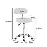 Office-work stool on wheels with Tebere back pu in black shade D35x66-80cm - Image 4