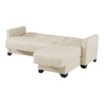 Corner sofa bed reversible Stashio cream fabric 202x143x84cm - Image 3