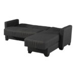 Corner sofa bed reversible Stashio anthracite fabric 202x143x84cm - Image 3