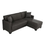 Corner sofa bed reversible Stashio anthracite fabric 202x143x84cm - Image 5