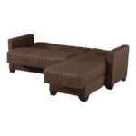 Corner sofa bed reversible Stashio brown fabric 202x143x84cm - Image 3