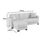 Corner sofa bed reversible Stashio brown fabric 202x143x84cm - Image 6