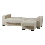Corner sofa bed reversible Dumma cream fabric 226x148x86cm - Image 2