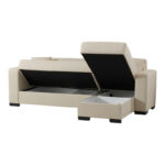 Corner sofa bed reversible Dumma cream fabric 226x148x86cm - Image 3