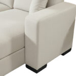 Corner sofa bed reversible Dumma cream fabric 226x148x86cm - Image 5