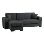 Corner sofa bed reversible Dumma anthracite fabric 226x148x86cm