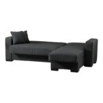 Corner sofa bed reversible Dumma anthracite fabric 226x148x86cm - Image 3