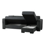 Corner sofa bed reversible Dumma anthracite fabric 226x148x86cm - Image 4