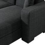 Corner sofa bed reversible Dumma anthracite fabric 226x148x86cm - Image 6