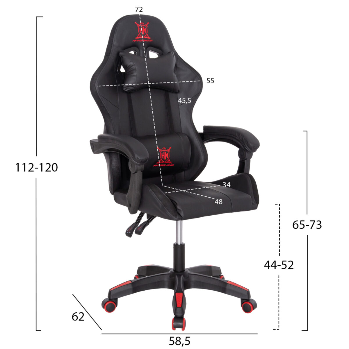 Гејминг столица DARREN – Црно/Црвена - Image 2