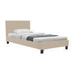 Bed Nevil ecru pu-wooden black leg 90x190cm - Image 2