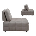 Jelica armchair-bed with grey-beige fabric 88x110x86cm - Image 2
