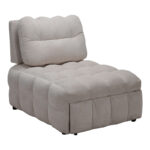 Jelica armchair-bed with grey-beige fabric 88x110x86cm
