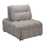 Jelica armchair-bed with grey-beige fabric 88x110x86cm - Image 4
