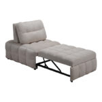 Jelica armchair-bed with grey-beige fabric 88x110x86cm - Image 5