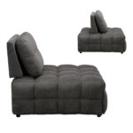 Jelica armchair-bed with grey fabric 88x110x86cm - Image 2
