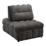 Jelica armchair-bed with grey fabric 88x110x86cm - Image 4