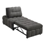 Jelica armchair-bed with grey fabric 88x110x86cm - Image 5