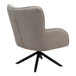 Fremilia rotating armchair with grey-beige fabric 75x80x94cm - Image 2