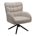 Fremilia rotating armchair with grey-beige fabric 75x80x94cm