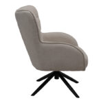 Fremilia rotating armchair with grey-beige fabric 75x80x94cm - Image 3