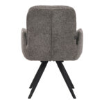 Novo swivel armchair grey bouclé fabric, black metal legs, 65.5x60x90cm - Image 5