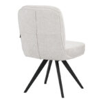 Novo swivel chair, white boucle fabric, black metal legs, 65.5x50x90cm - Image 2
