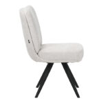 Novo swivel chair, white boucle fabric, black metal legs, 65.5x50x90cm - Image 3