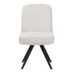 Novo swivel chair, white boucle fabric, black metal legs, 65.5x50x90cm - Image 4