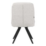Novo swivel chair, white boucle fabric, black metal legs, 65.5x50x90cm - Image 5