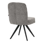 Novo swivel chair grey boucle fabric black metal legs 65.5x50x90cm - Image 2