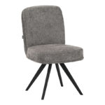 Novo swivel chair grey boucle fabric black metal legs 65.5x50x90cm