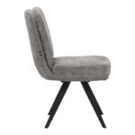 Novo swivel chair grey boucle fabric black metal legs 65.5x50x90cm - Image 3