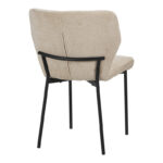 Mavier chair beige fabric-black metal legs 48x61.5x82cm - Image 2