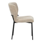 Mavier chair beige fabric-black metal legs 48x61.5x82cm - Image 3