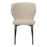 Mavier chair beige fabric-black metal legs 48x61.5x82cm - Image 4