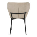 Mavier chair beige fabric-black metal legs 48x61.5x82cm - Image 5
