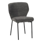 Mavier chair anthracite fabric-black metal legs 48x61.5x82cm