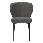 Mavier chair anthracite fabric-black metal legs 48x61.5x82cm - Image 4